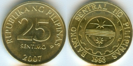Филиппины 25 сентимо 2007