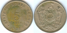 Северное Борнео 5 центов 1938