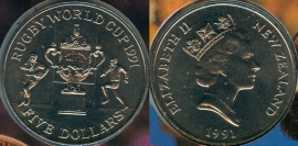 Новая Зеландия 5 Долларов 1991 Регби
