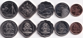 Набор - Багамские острова 5 монет