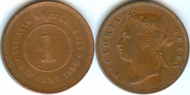 Стрейтс Сетлментс 1 цент 1890
