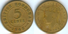 Британский Гондурас 5 центов 1945