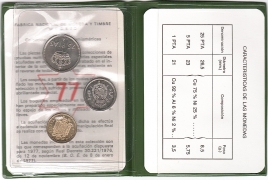 Набор - Испания 3 монеты 1977 UNC