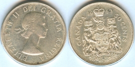Канада 50 центов 1963