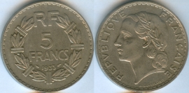 Франция 5 Франков 1933 (старая цена 200р)