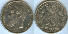Бельгия 5 Франков 1869