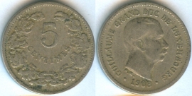 Люксембург 5 сантимов 1908
