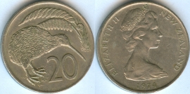 Новая Зеландия 20 центов 1974