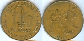 Западная Африка 10 Франков 1982