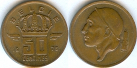 Бельгия 50 сантимов 1976 Belgie