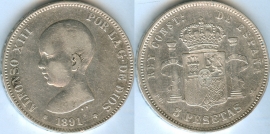 Испания 5 Песет 1891