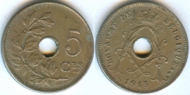 Бельгия 5 сантимов 1913 Belgique