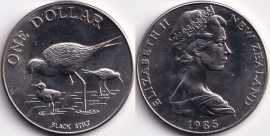 Новая Зеландия 1 Доллар 1985 Черный ходулочник