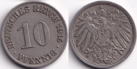 Германия 10 пфеннигов 1915 A