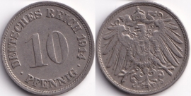 Германия 10 пфеннигов 1914 F