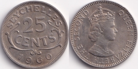 Сейшелы 25 центов 1960