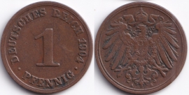 Германия 1 пфенниг 1904 А