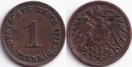 Германия 1 пфенниг 1912 D