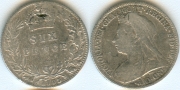 Великобритания 6 пенсов 1895