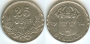 Швеция 25 Эре 1914