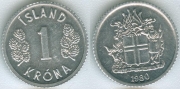 Исландия 1 Крона 1980