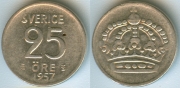 Швеция 25 эре 1957