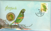 Тувалу 1 Доллар 2013 - Певчая птица в конверте с маркой