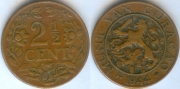 Нидерланды Кюрасао 2 1/2 цента 1944