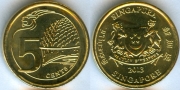 Сингапур 5 центов 2013 UNC