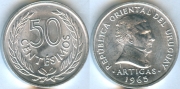 Уругвай 50 сентесимо 1965 (старая цена 100р)