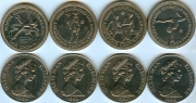 Набор - Мэн 4 монеты 1 Крона 1984 Олимпиада