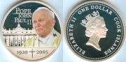 Острова Кука 1 Доллар 2005 Павел II