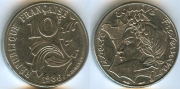 Франция 10 Франков 1986 (старая цена 120р)