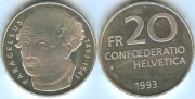 Швейцария 20 Франков 1993 Парацельсус
