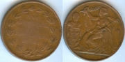 Бельгия 5 сантимов 1856 Коронационная медаль Леопольд 25 лет