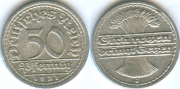 Германия 50 пфеннигов 1921 J