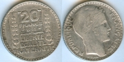 Франция 20 Франков 1933 серебро