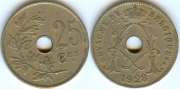 Бельгия 25 сантимов 1928