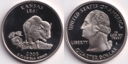 США 25 центов 2005 Канзас S ПРУФ