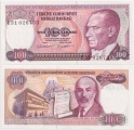 Турция 100 Лир 1970 Пресс