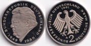 Германия 2 Марки 1991 А Пруф