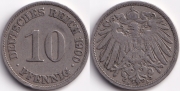 Германия 10 пфеннигов 1900 А
