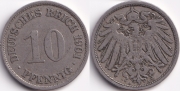Германия 10 пфеннигов 1901 А