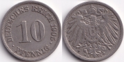 Германия 10 пфеннигов 1905 А