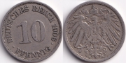 Германия 10 пфеннигов 1906 А
