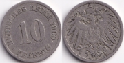 Германия 10 пфеннигов 1900 J