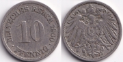 Германия 10 пфеннигов 1900 F