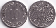 Германия 10 пфеннигов 1901 F