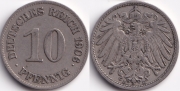 Германия 10 пфеннигов 1906 E