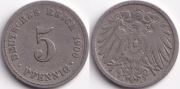 Германия 5 пфеннигов 1900 А